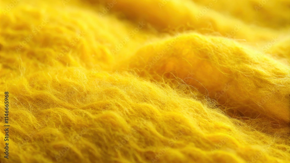 Poster A Close-up Macro Shot of a Yellow Fluffy and Soft Texture, with a Focus on Fine Detail and a Shallow Depth of Field