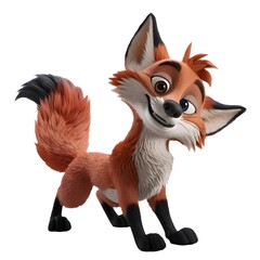 Obraz premium A 3D render of a cartoon fox 