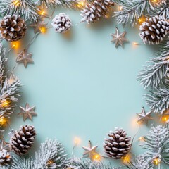 Frame Christmas background with copy space. Christmas concept for ads, social media, web, many more