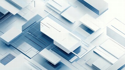 Fototapeta premium abstract geometric white and blue 3d background