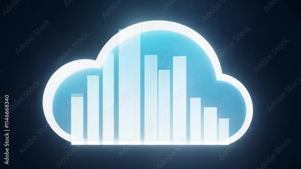 Poster Bright cloud formation with digital effects visualizing technology concepts