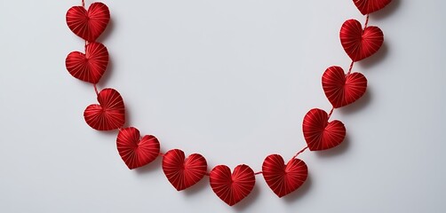 Obraz premium Valentines Day card concept with red hearts and copy space background valentine's day - holiday, 2