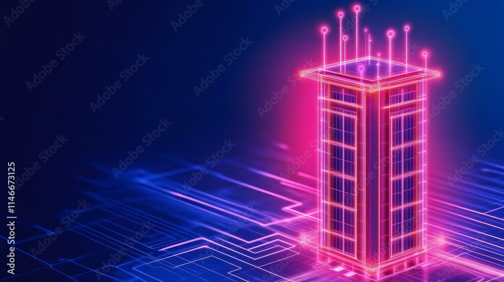 Poster smart building digital network architecture visualization