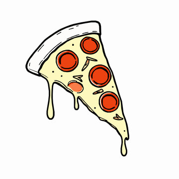 recommend clip art: pizza slice outline vector illustration with cheese dripping and pepperoni