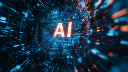 Obraz premium Digital Artificial Intelligence Concept AI
