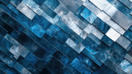 abstract blue rectangular tiles pattern background texture