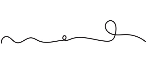 Abstract Squiggle wavy thin line. Squiggle Line Element banner. Vector illustration.
