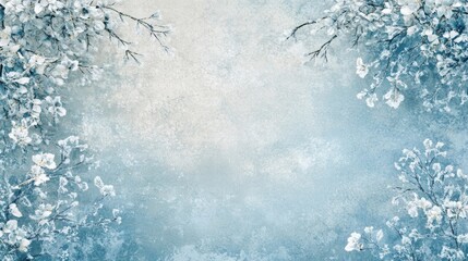 winter wonderland frozen branches background