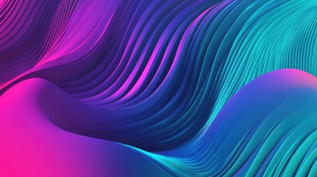 Fototapeta abstract wavy lines background vibrant gradient colors 3d render
