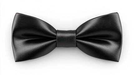 A classic black bow tie, often worn for formal occasions and events.