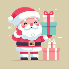 vector santa claus character bringing gifts