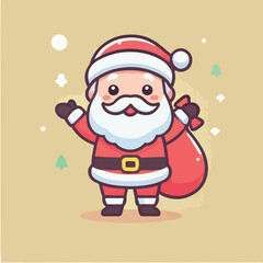 vector santa claus character bringing gifts