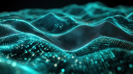 Fototapeta premium abstract teal data wave background