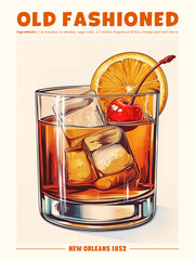 Old Fashioned Cocktail New Orleans 1852