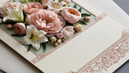 framework for photo or congratulation, Floral pattern, backgrounds bouquet