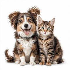Adorable Puppy and Kitten Companionship: A Heartwarming Portrait of Canine and Feline Friends