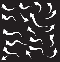 Hand drawn arrows set. Vector doodle icon. 