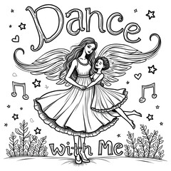  Mother Daughter Dancing Under Stars With Wings