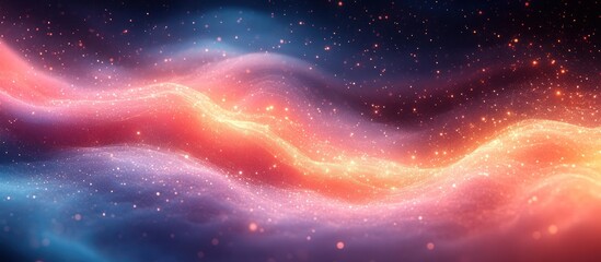Obraz premium Abstract cosmic nebula with vibrant colors and glittering particles.