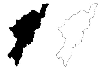 Obraz premium Adamawa State (Subdivisions of Nigeria, Federated state of Nigeria) map vector illustration, scribble sketch Adamawa map