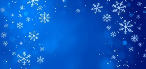Winter Wonderland Background Festive Season Snowflakes Design Blue