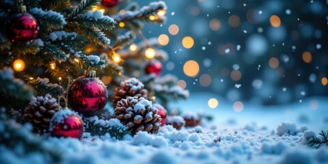 Christmas decorations a festive close-up