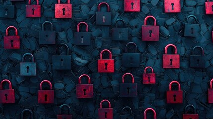 Abstract background with floating locks, representing cybersecurity concepts 
