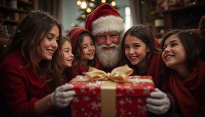 Festive close-up santa's joyful delivery