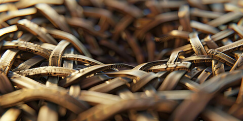 Fototapeta premium Interwoven Bronze Strips Texture