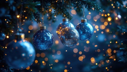 Christmas ornaments hanging winter night decor