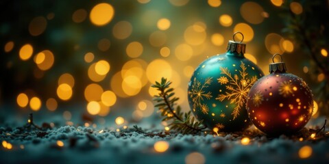 Capturing holiday spirit ornaments close-up