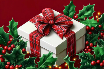 Elegant Gift Box Illustration for Christmas Celebration