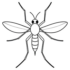 Mosquito insect flat vector illustration on white background