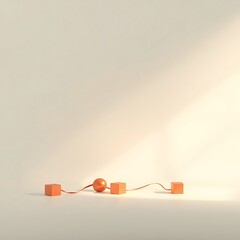 Modern Orange Geometric Shapes on a Light Beige Background
