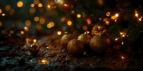 Festive christmas ornaments cozy home photo