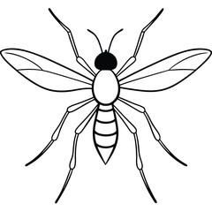 Mosquito insect flat vector illustration on white background