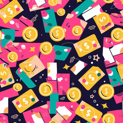seamless pattern with money 
