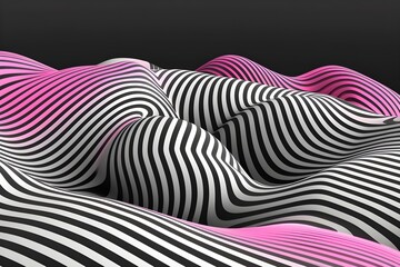 An intricate pattern of parallel lines that create an optical illusion of movement and three-dimensional form. Generative AI.