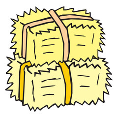 Dry haystacks on white background cartoon icon vector