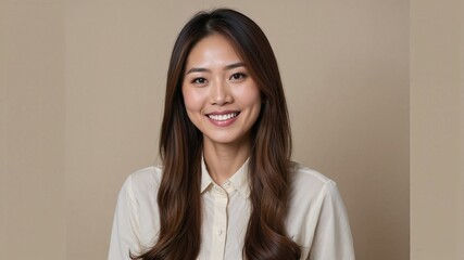 Beautiful young Asian woman with a smile portrait