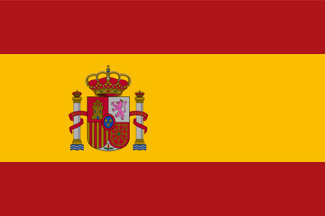 Realistic  editable Spain Flag - European Nation's National Symbol