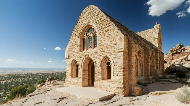 Ethiopian Rock-Cut Church with intricate carvings and rugged terrain, historic African landmark