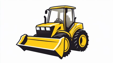 Fototapeta premium Yellow tractor with front bucket.