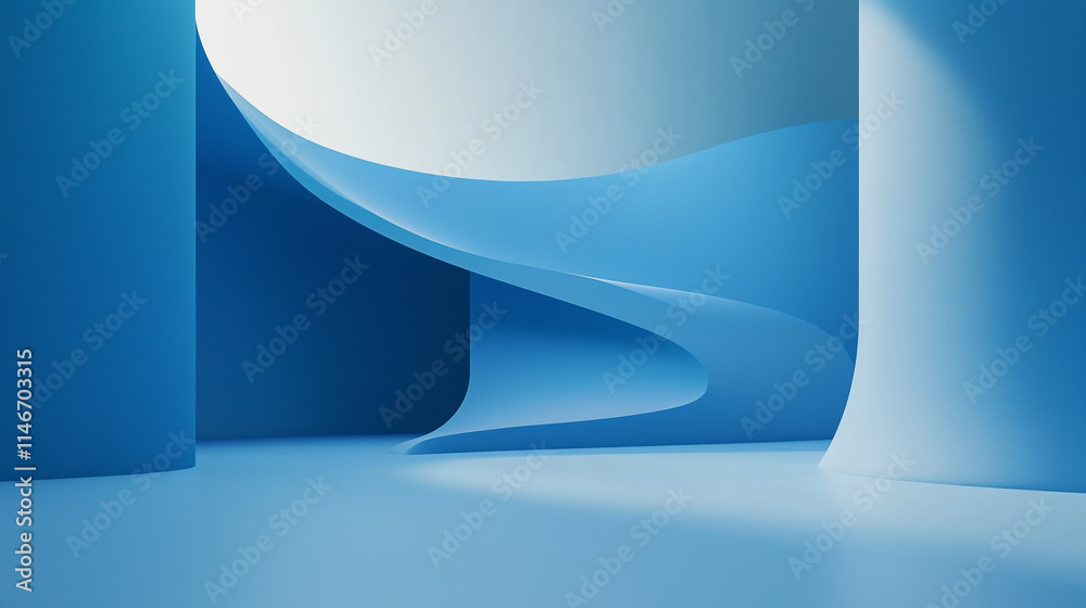 Wall mural Abstract architectural space under blue background