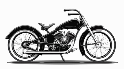 Obraz premium Black and White Cartoon Bicycle Vector Illustration