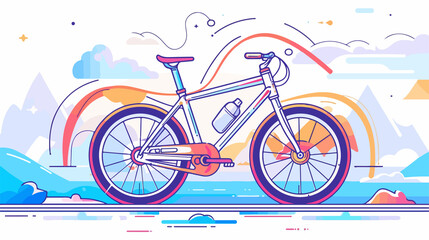 Fototapeta premium Colorful Cartoon Vector Illustration of Bicycle