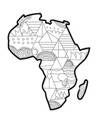 Africa Map Coloring Page Black History Month