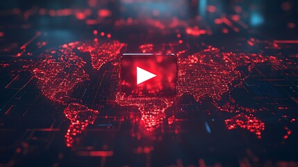 Global video streaming network concept.