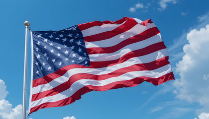 American Flag Waving in the Wind | USA flag 