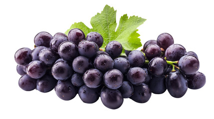 Fototapeta premium A large, lush bunch of grapes resting in a simple basket isolated on transparent background